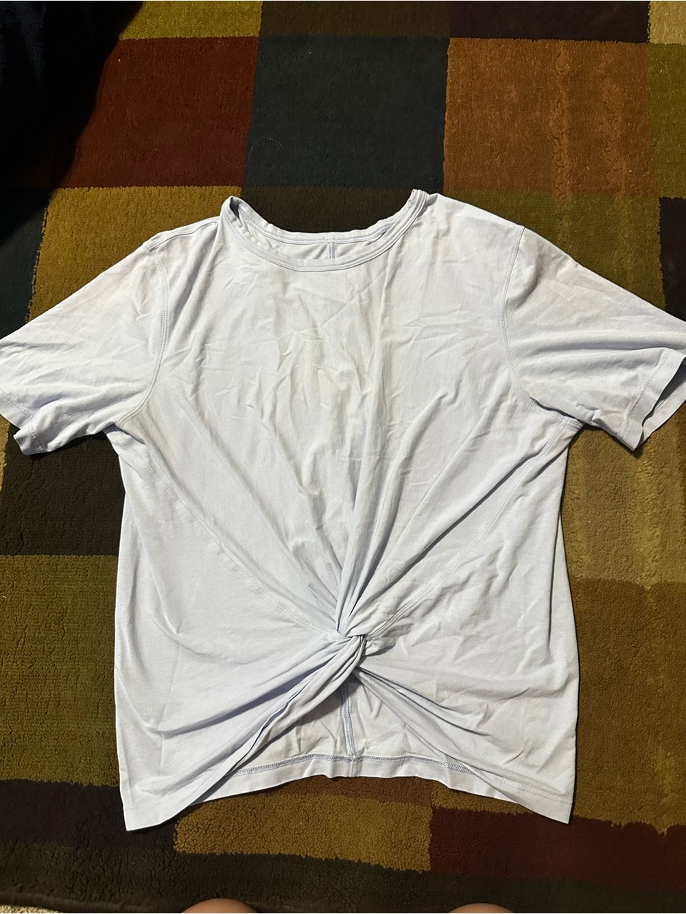 lululemon athletica Light Blue Short Sleeve Twist-Front Tee